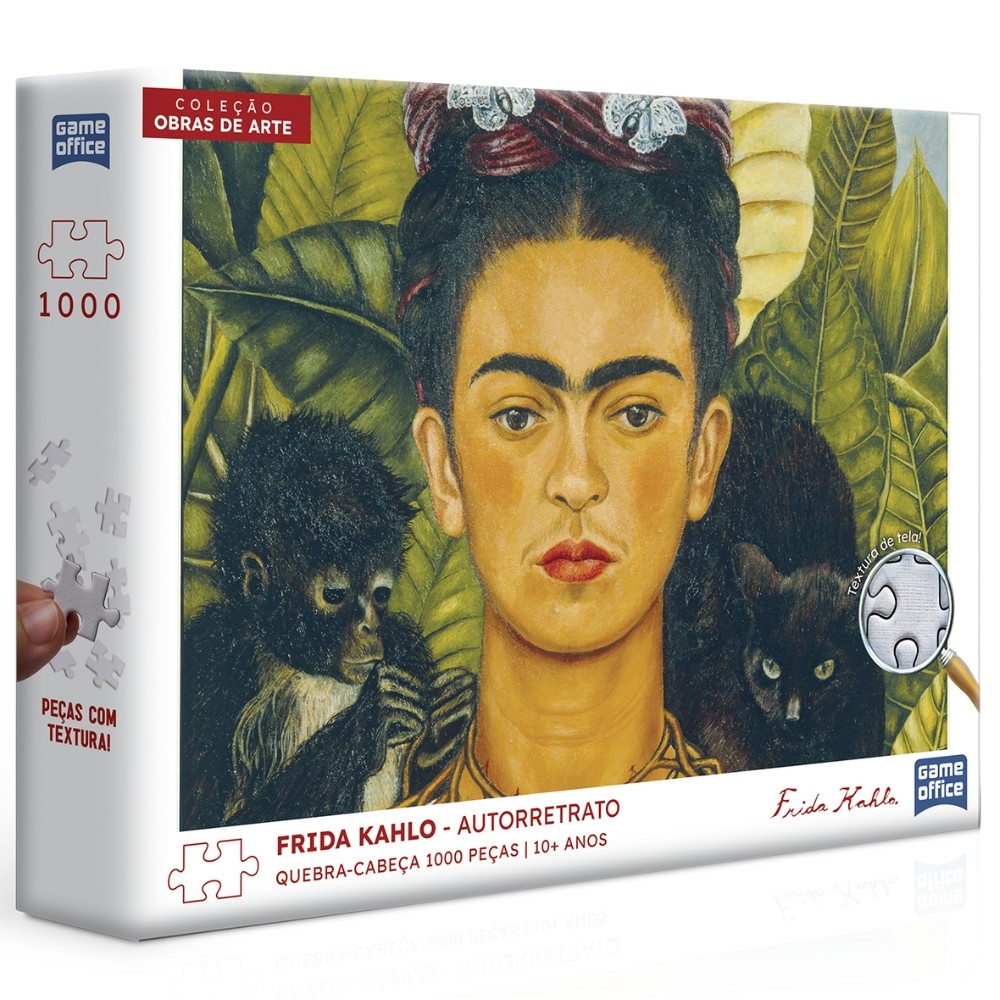 QUEBRA CABEÇA FRIDA KAHLO AUTORRETRATO 1000 PEÇAS TOYSTER PUZZLE OBRA ARTE PINTORA BEIJA FLOR MULHER em Oferta na Shopee
