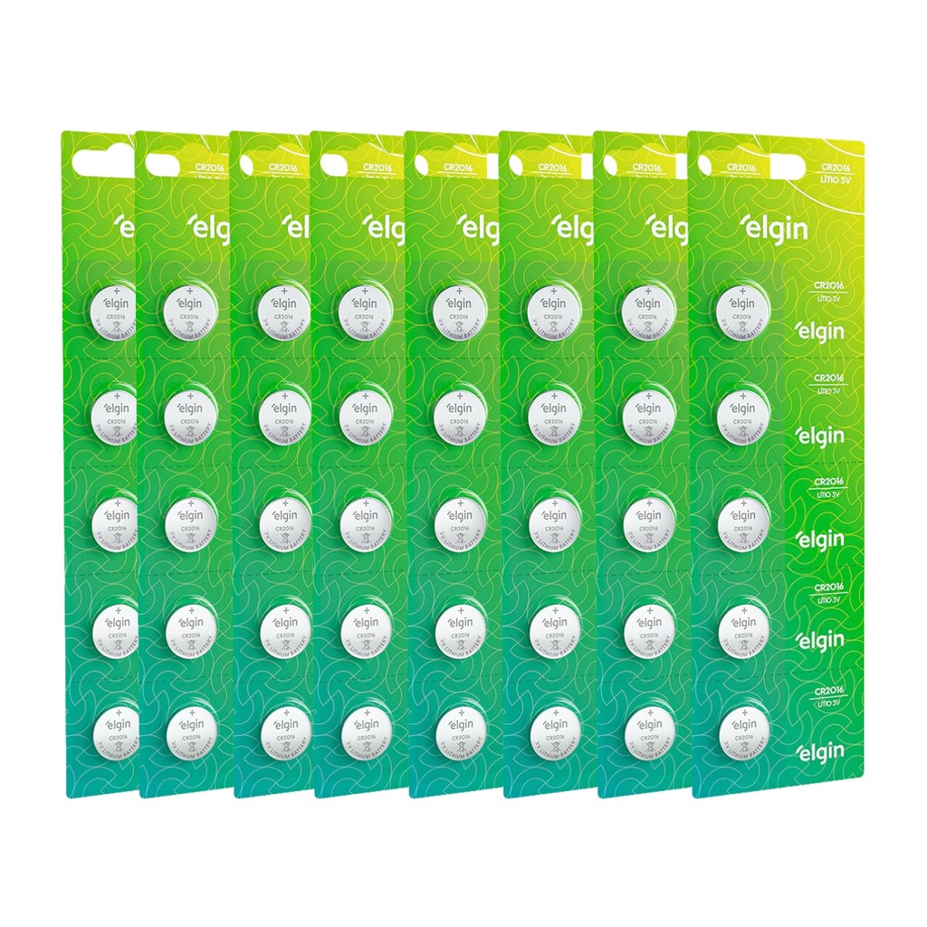 Kit 40 Bateria Pilha Moeda Cr2016 3V 8 Cartela Relógio Elgin em Oferta na Shopee