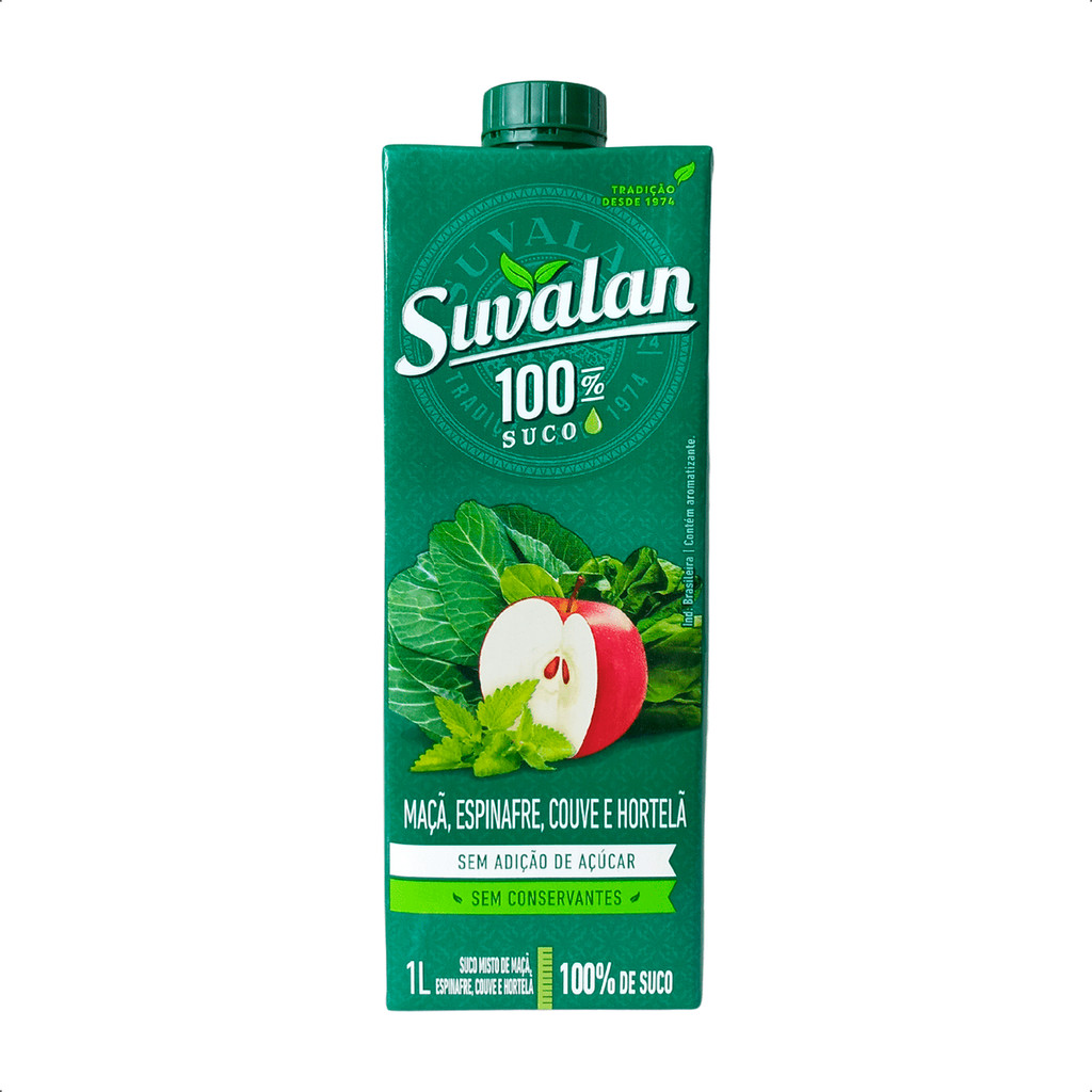 SUCO SUVALAN MISTO MACA ESPINAFRE COUVE E HORTELA 1L