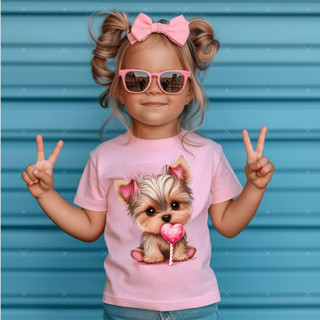 Camiseta Infantil Estampada Cachorrinho Fofo 100% Algodão Confortavel em Oferta na Shopee