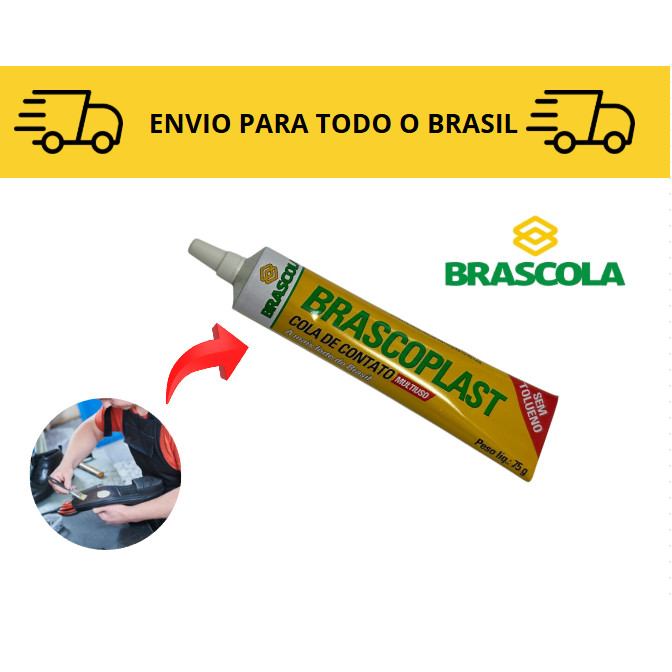 Cola de Contato Brascoplast 75g/ Cola de Sapateiro/ Cola para couro 1, 2, 3, 4 ou 5 unidades