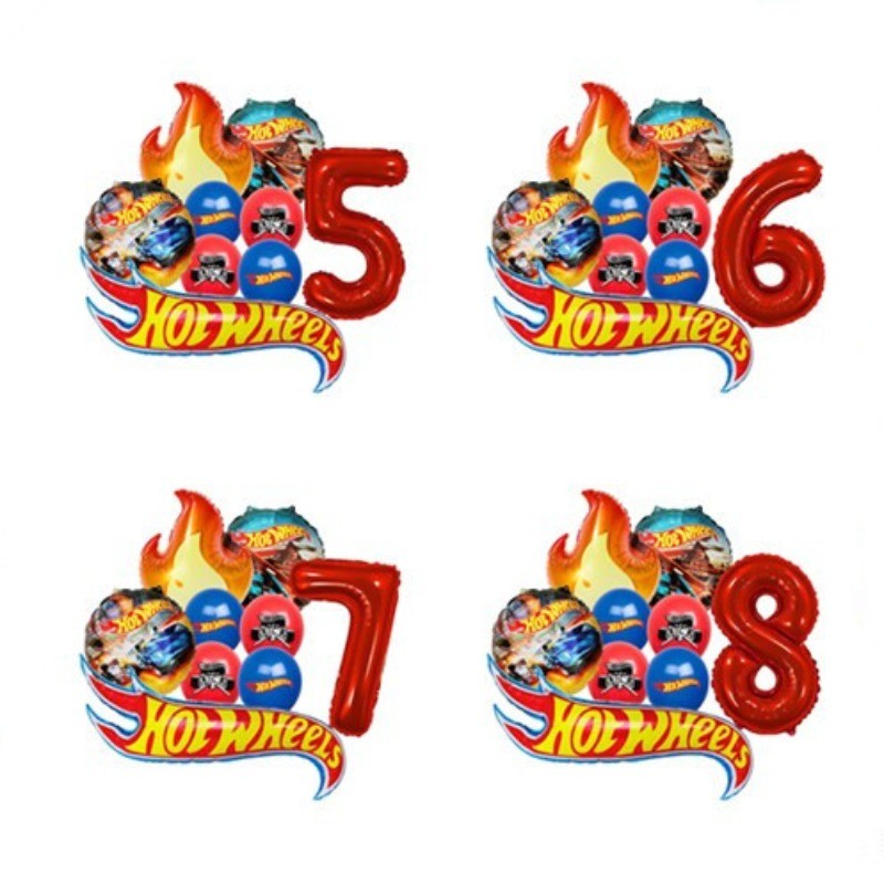 Conjunto De Balões De Folha De Alumínio Hot Wheels Para Carros De Corrida , Decoração De Festa De Aniversário Infantil em Oferta na Shopee
