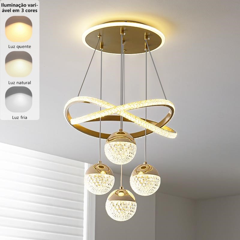 110V-220V 3 Cores Em 1 Lustre De Sala De Estar Jantar Novo Estilo Simples Moderno Quarto De Cozinha em Oferta na Shopee