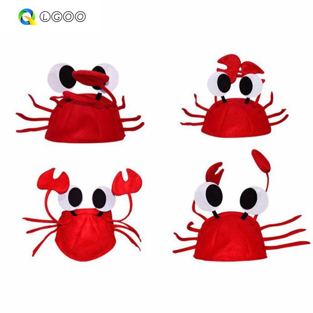 Fantasia De Boné Vermelho Fofo Para Festival De Festa Com Chapéu De Caranguejo LGOO