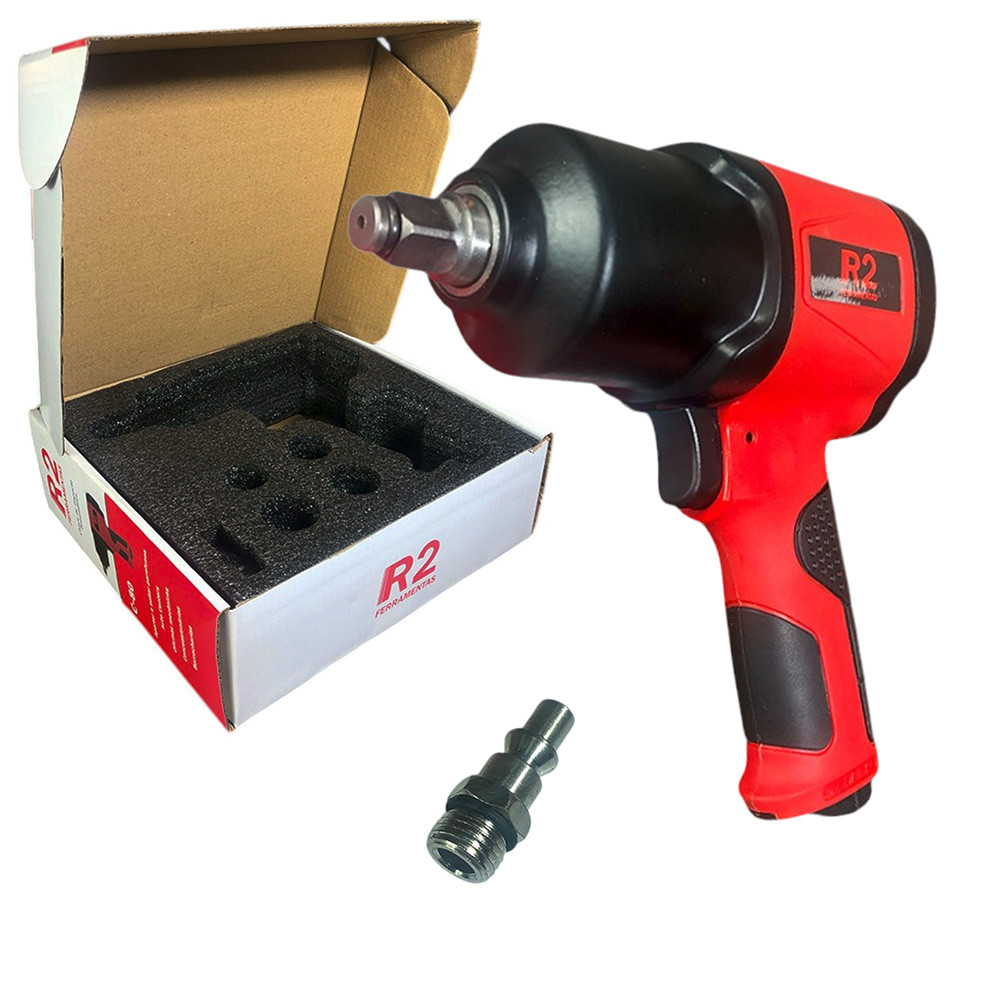 Chave de Impacto Pneumática Profissional R2 de 88KGFM e 8000RPM Ideal para Aplicações Pesadas