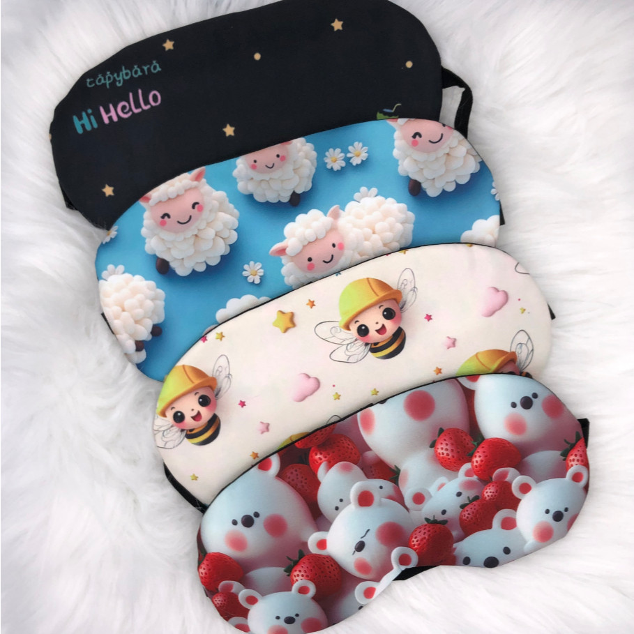 Máscara para olho com gel térmico para dormir e descanso estampas fofa em Oferta na Shopee