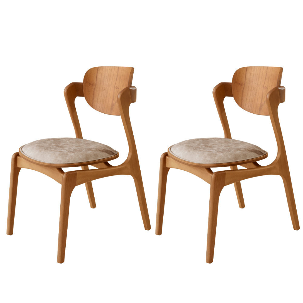 Conjunto com 2 Cadeiras Madeira Solaris Gold Moderna Mobília em Oferta na Shopee