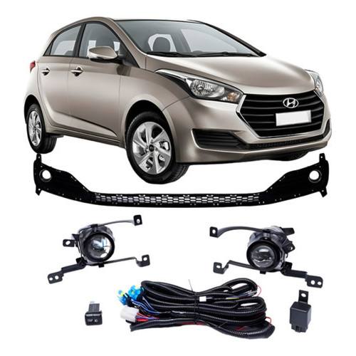 Kit Farol Neblina Milha Hb20 2016 À 2017 Hb20s Aro Cromado