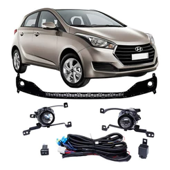 Kit Farol Neblina Milha Hb20 2016 À 2017 Hb20s Aro Cromado