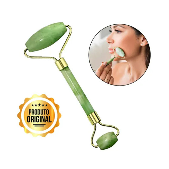 Rolo de Jade - Massageador Pedra Jade Facial Bem Estar