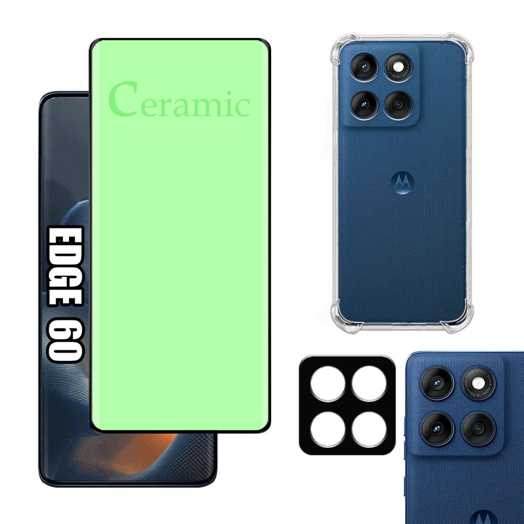KIT Para Motorola Edge 60 - Película de Cerâmica 9D - Capa - Câmera em Oferta na Shopee