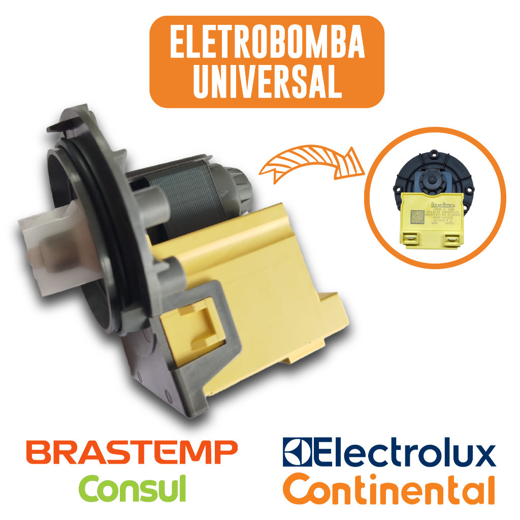 Bomba Eletrobomba Lavadora Máquina Universal 110V GE Continental