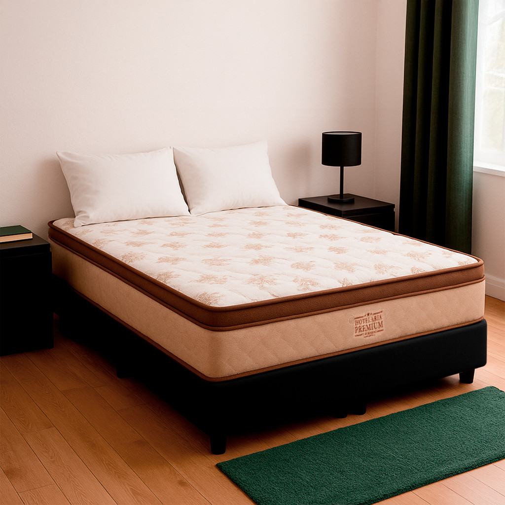 Cama Box Viúvo Preto e Colchão Four Season Molas Vstore