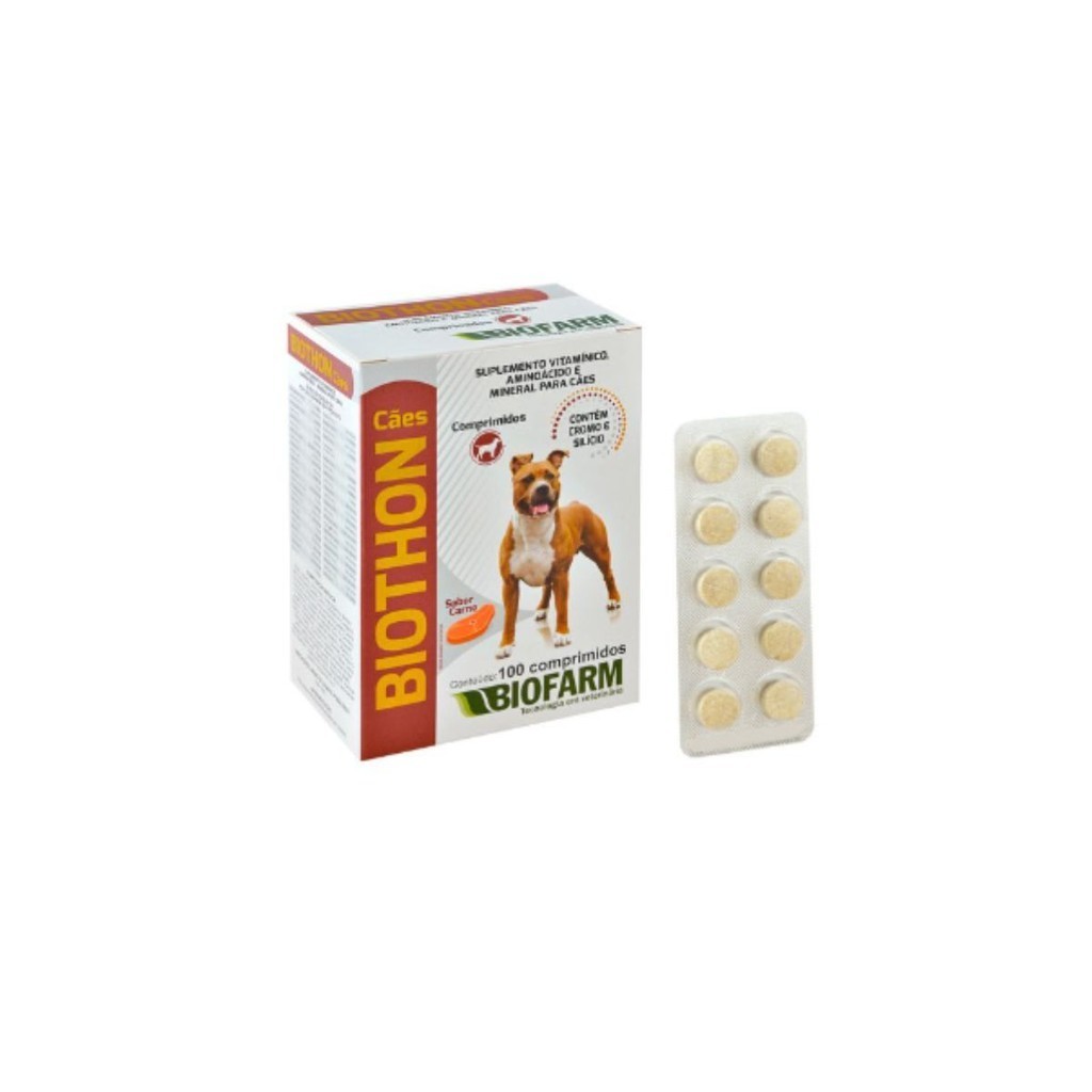Suplemento Cães Biothon Cx Fechada 100 Comprimidos Biofarm - Pets