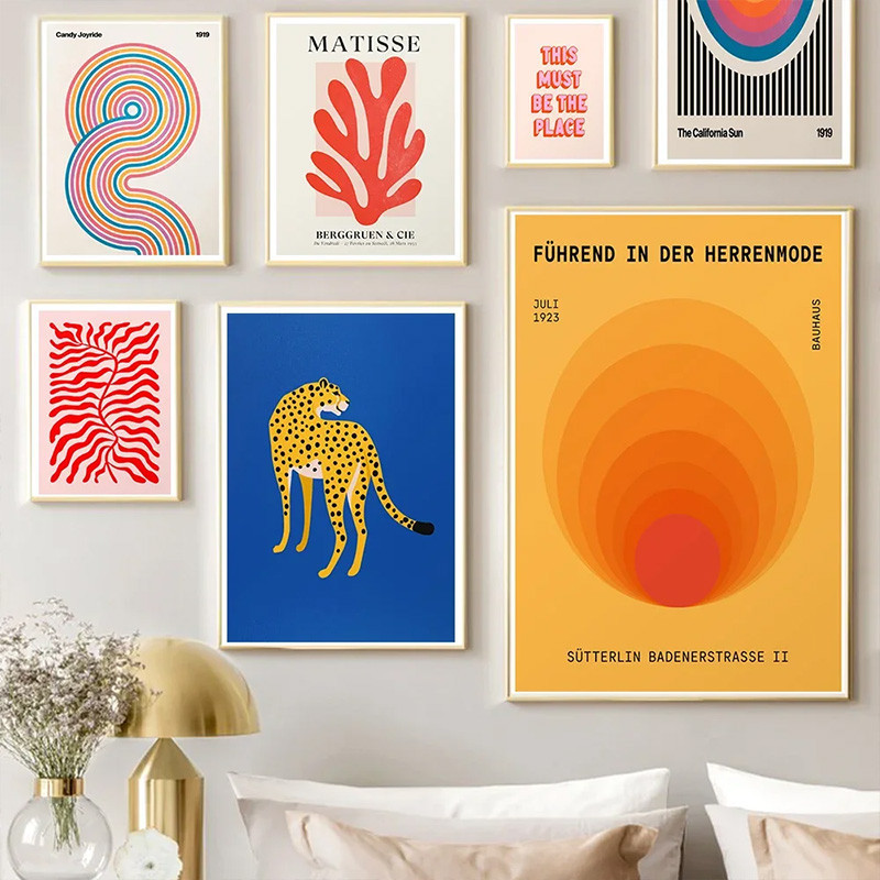 Matisse Tela Abstrata Pintura Em Leopard Bloco Colorido Pôster Estético Arte De Parede Padrões Animais Quarto Decorativa em Oferta na Shopee