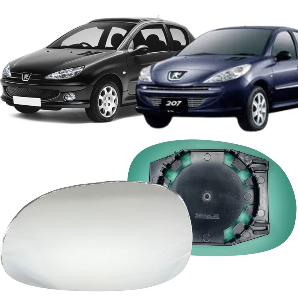 Vidro Espelho Retrovisor Peugeot 206/207 1999 2000 A 2014 Le