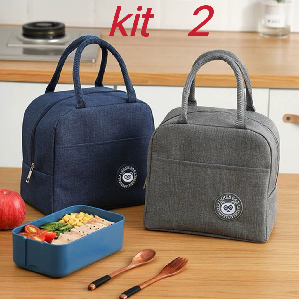 Kit 2 Bolsa Térmica Portátil Com Isolamento Térmico De Desenho