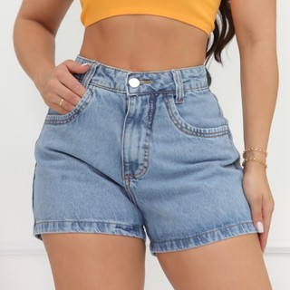 Lukasjeans 911 Shorts jeans feminino com bolso sem rascada lisa 911