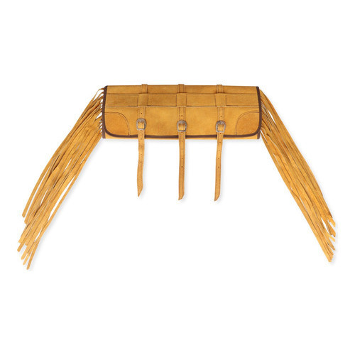 Garupeira Porta Capa Couro Camurça C/ Franjas E Fivelas Inox em Oferta na Shopee