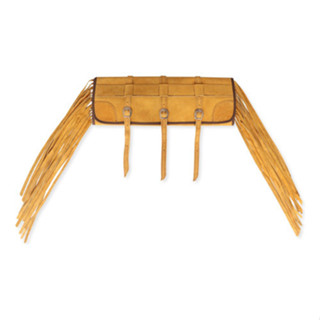 Garupeira Porta Capa Couro Camurça C/ Franjas E Fivelas Inox em Oferta na Shopee