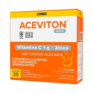 Aceviton Zinco Sabor Laranja 30 Comprimidos Efervescentes em Oferta na Shopee