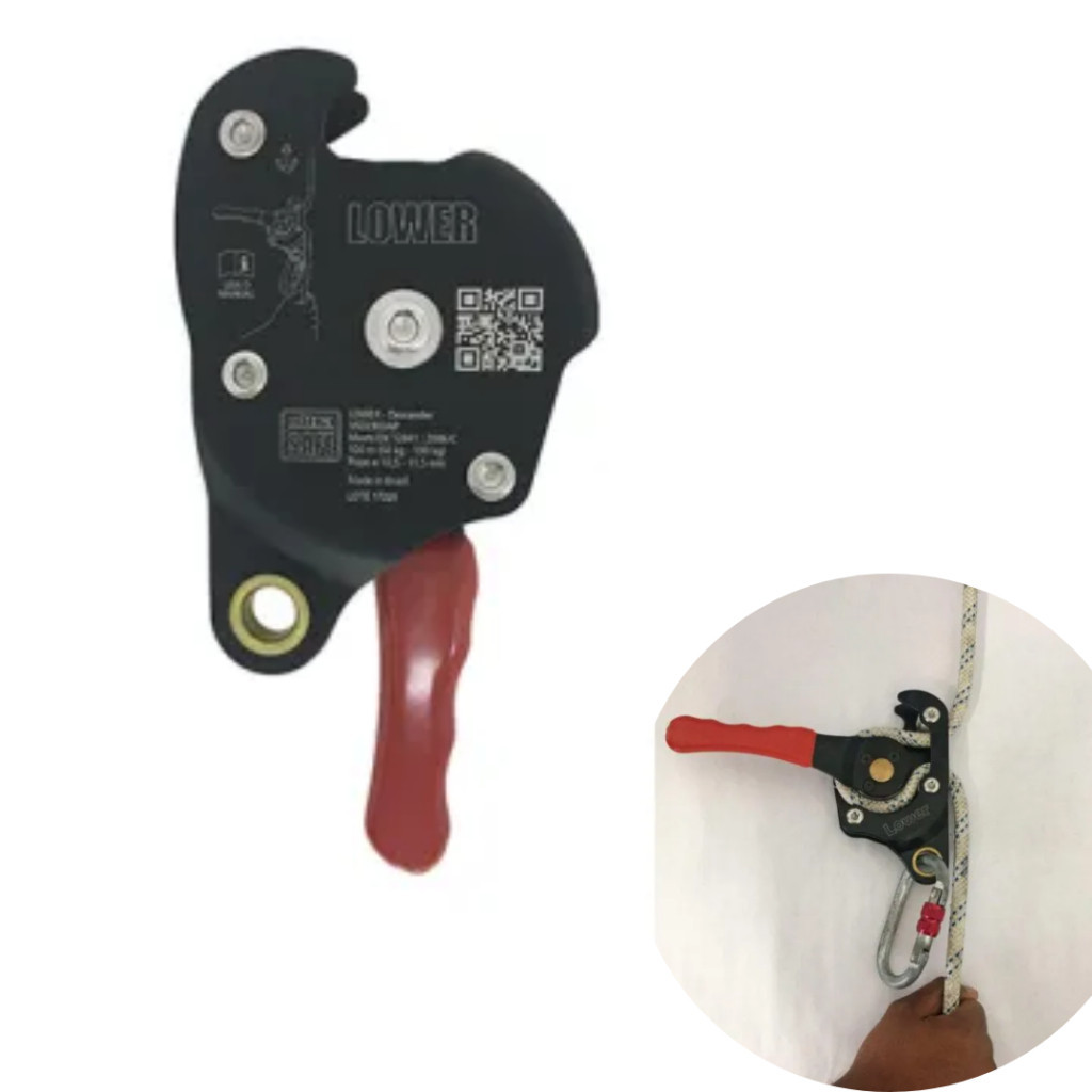 Descensor Lower Anti-Pânico Ultra Safe Auto-blocante para Corda Aço Inox Sistema de Freio para Corda