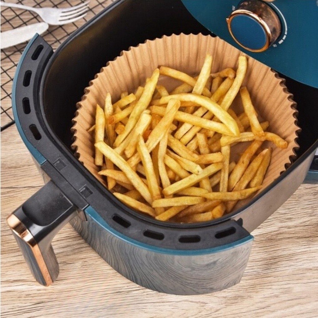 100 Pcs Papel Forro Air Fryer Antiaderente Forma Antiaderente Descatavel