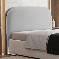 Cabeceira Cama Box King 195cm Orgânica Lanna W01 Bouclê Cinza - Lyam Decor