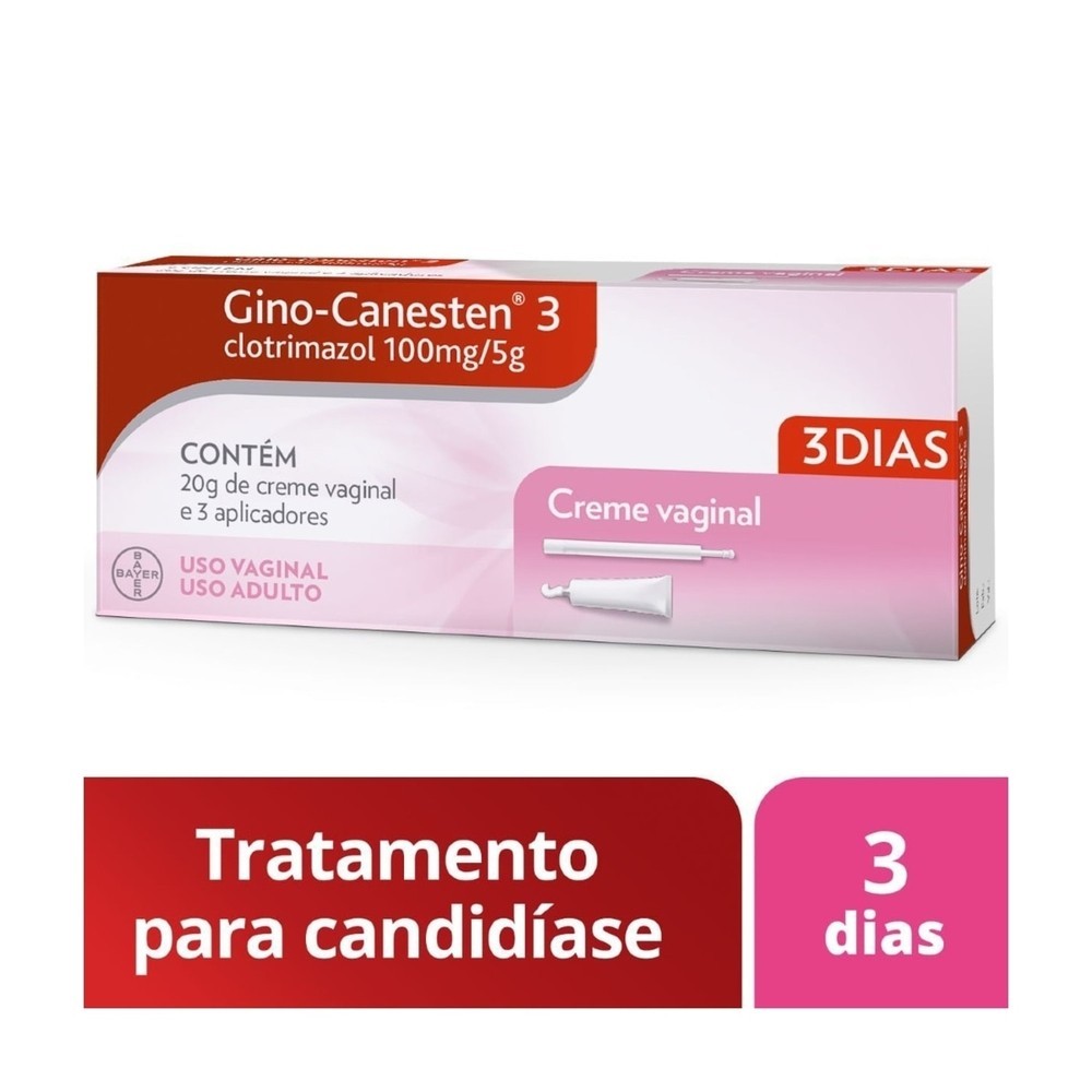 Gino-Canesten Creme Vaginal 20mg 20g 3 Aplicadores em Oferta na Shopee