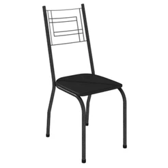 Cadeira Para Mesa de Jantar Kit 4 Peças Preta - Artefamol