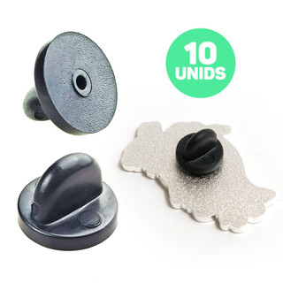 Tarraxa para Pin Kit com 10 Tarraxas Silicone Preta Para Pins e Broches em Oferta na Shopee