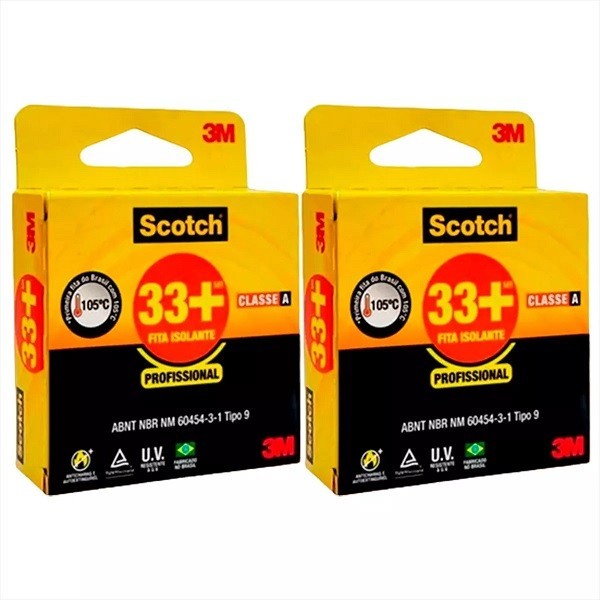 Kit com 2 Fita Isolante 3M SCOTCH 33+ 19MM X 5M em Oferta na Shopee