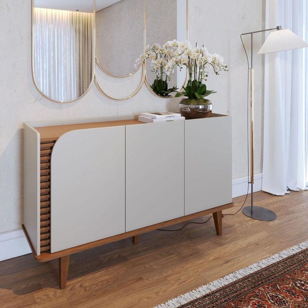 Aparador Buffet Ambiente Jurerê Off White Matte Freijó - Colibri - Home & Living