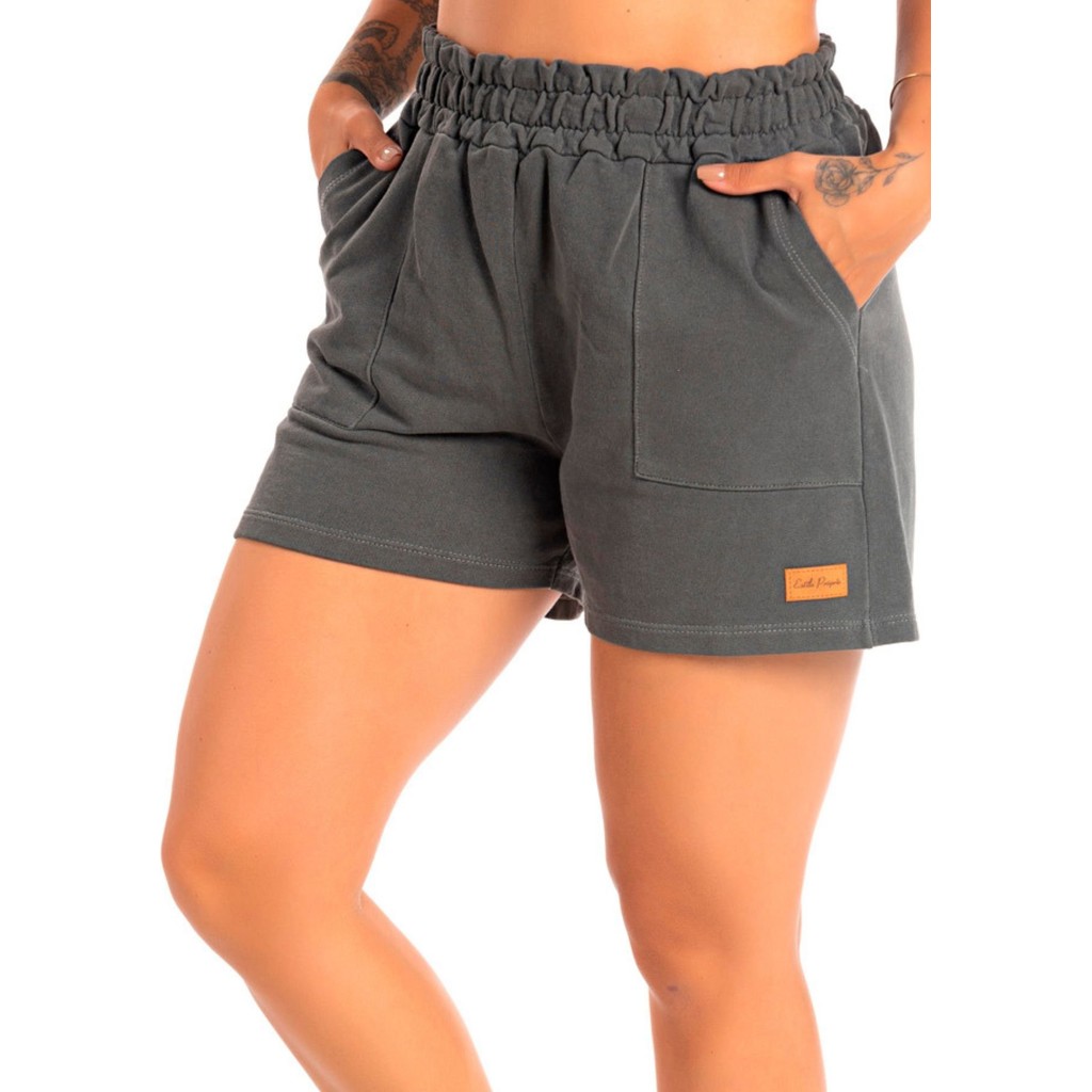 Shorts Feminino Moletom Estonado Olga - Donnab