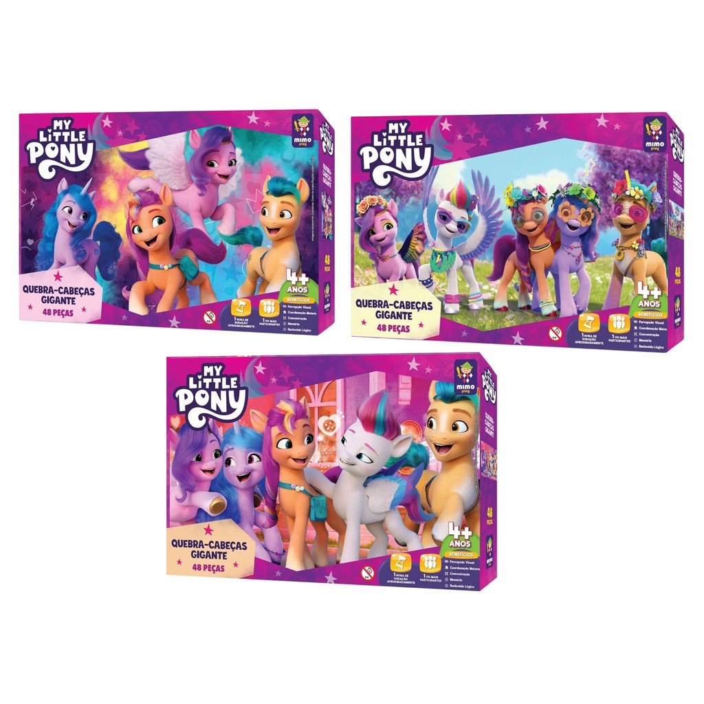 Quebra-Cabeça Infantil 48 Peças Gigantes My Little Pony - Mimo Toys