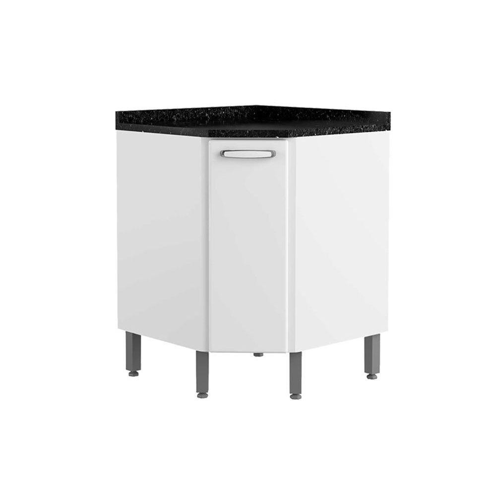 Balcão de Cozinha Canto Oblo Evidence 7115 1 Porta c/Tampo 68cm Branco - Bertolini - Home & Living