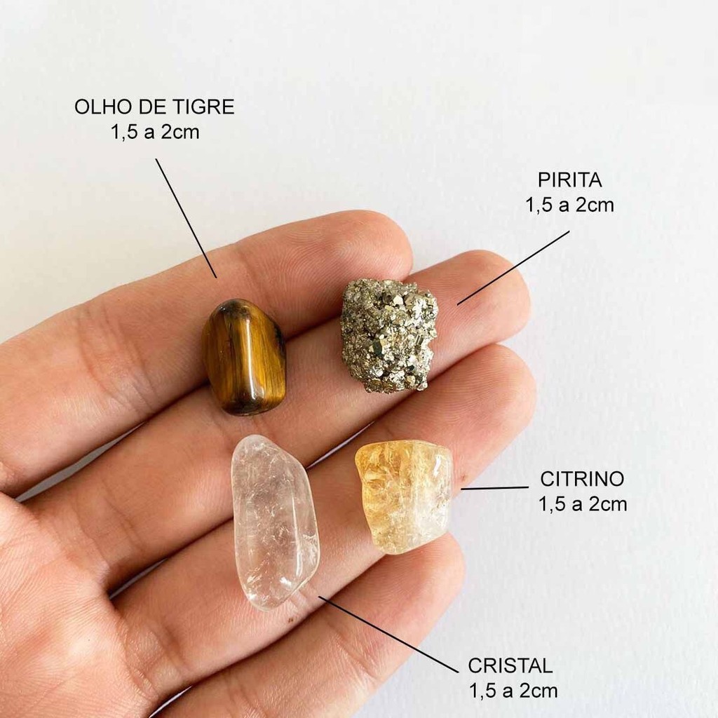 Kit Da Prosperidade - Citrino,olho De Tigre,pirita,cristal