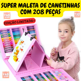 Estojo Material Escolar Maleta 48/68/86/150/208 Peças Completo Pequeno Grande Super Grande