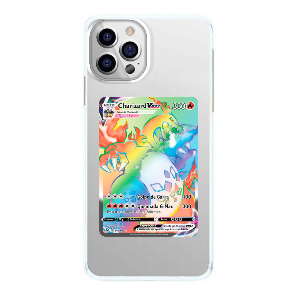 Capinha Carta Charizard Vmax Rainbow  Capa de Celular