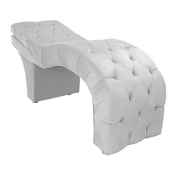 Maca Estética Estofada Reclinável Ergonômica Suede Maraísa Branca