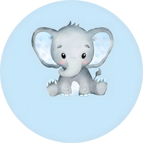 NOVO Painel Festa Infantil Redondo Elefantinho Menino Baby Aquarela Azul + Arco, Suporte incluso. Fazemos personalizado com qualquer tema. Confeccionado em Lona fosca, impressão de alta resolução. cenário , p/ Decoração