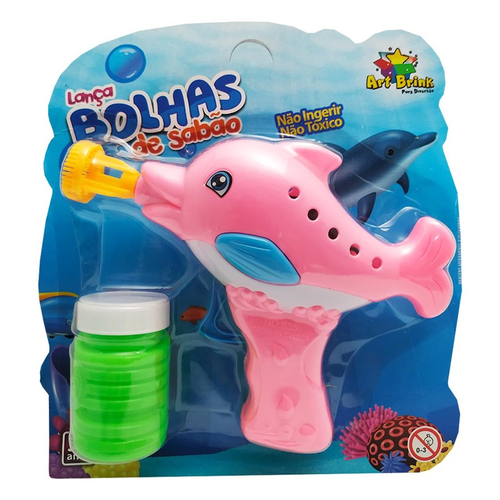 Lança Bolinhas de Sabão Rosa Golfinho - Art Brink