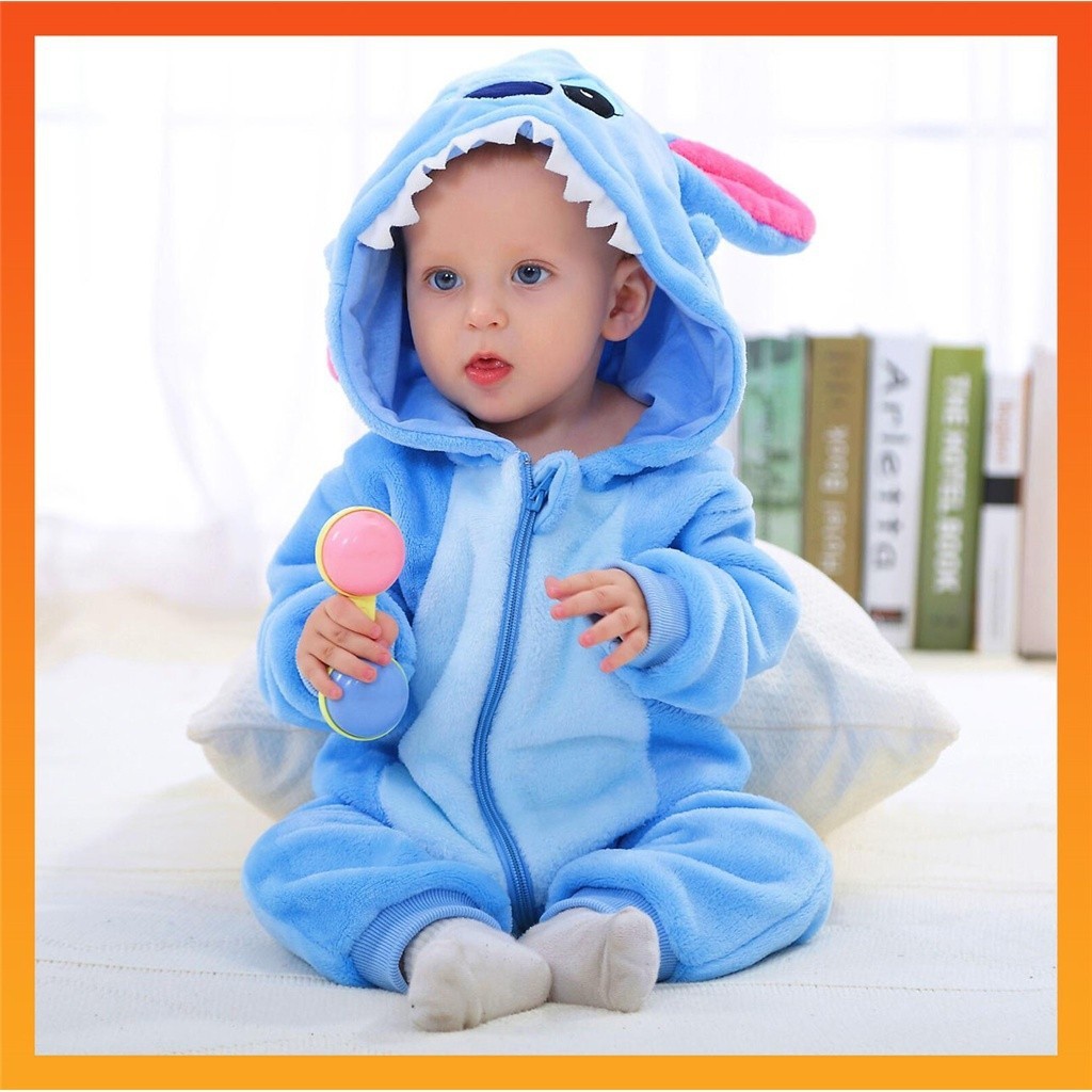 2024 Bebê Kigurumi Ponto Azul Dos Desenhos Animados Macacão Recém-Nascido Infantil Crianças Meninas Cosplay Trajes Pijam