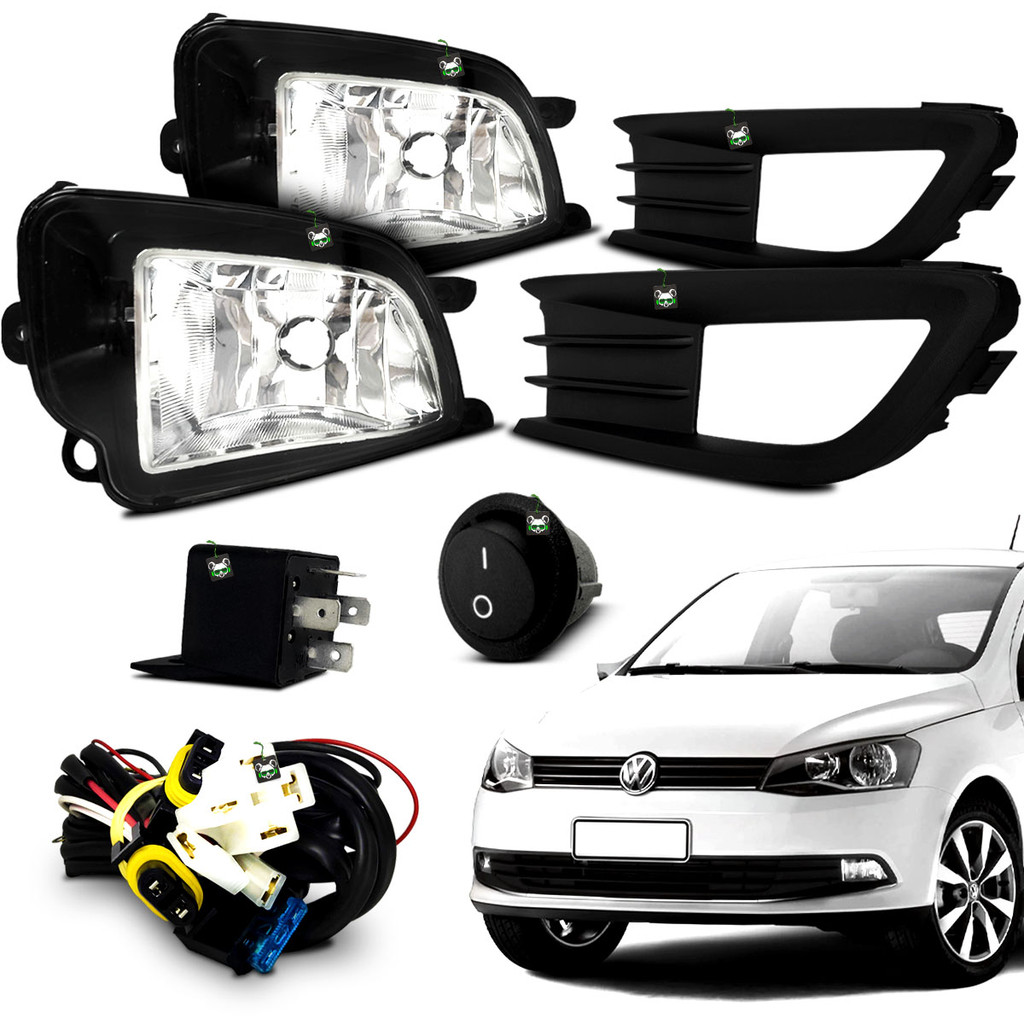 Kit Farol Auxiliar Milha Gol G6 2013 2014 2015 2016 Moldura Preta Botao Tic Tac em Oferta na Shopee