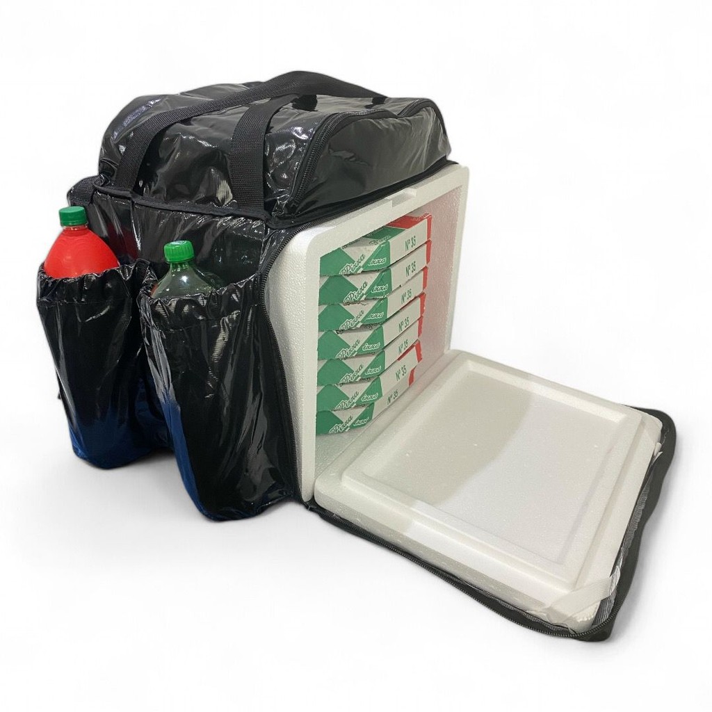 Mochila pizza motoboy Bag com Isopor para Entregas Delivery Mochila Térmica Ifood entrega Impermeável Reforçada