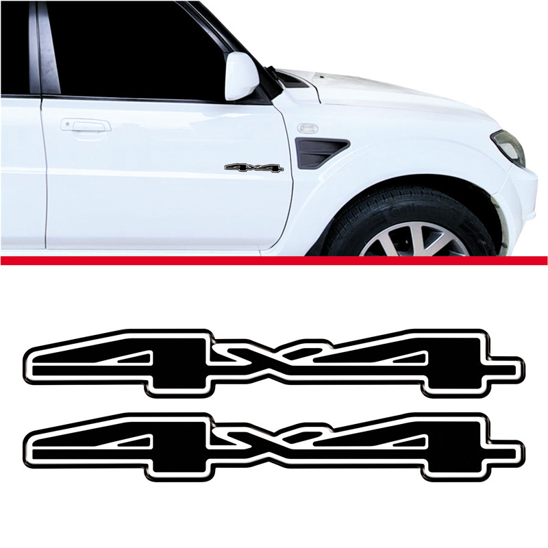 Par Adesivos 4x4 Pajero Tr4 2014/16 Emblema Lateral Resinado