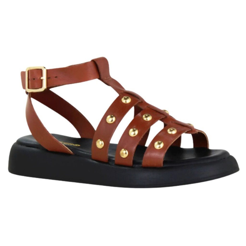 Sandália Bottero Feminina Couro Flatform Papete 366204
