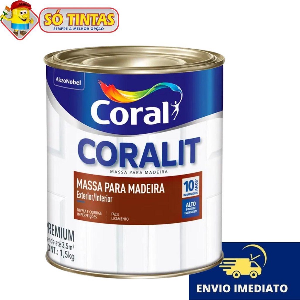 Massa para Madeira Coralit Branco 1,5 Kg Preenche e Nivela - Coral em Oferta na Shopee