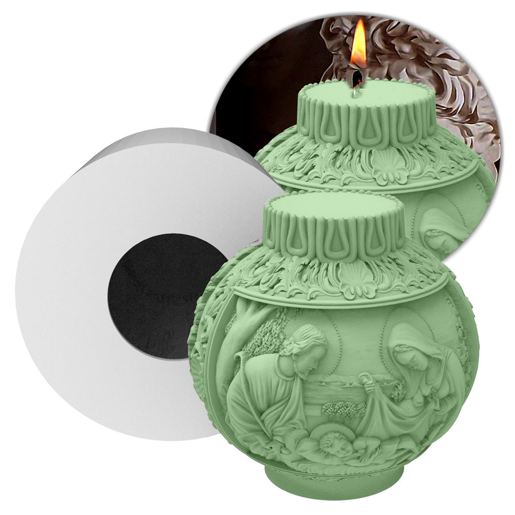 Molde de Silicone Mini Bola Enfeite De Natal para Artesanato Lembrancinha Vela Sabonete Gesso Resina