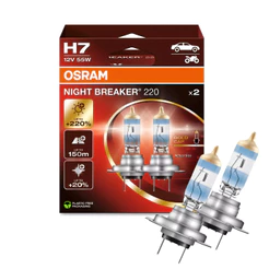 Lâmpada Automotiva Osram Night Breaker 220 12V Farol Até 220% Mais Brilho - Par